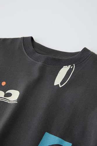 Image of Alan Jones Clothing Boys Oversized Cotton Printed T-Shirt | Round Neck, Short Sleeves, Casual Wear