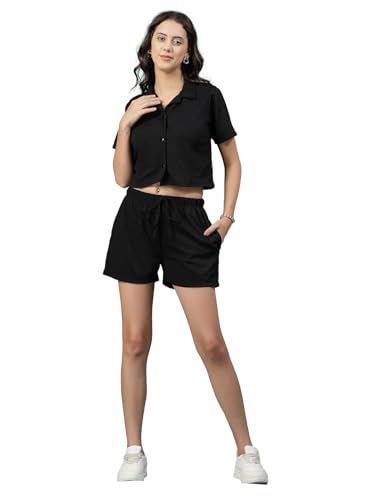 Image of Rigo Cotton Co-ord Set for Women | Round Neck, Slim Fit Tracksuit Co-ords Set for Women | Stylish Dresses for Women | Casual Wear, Beach Wear, Vacation Wear Outfit for Women
