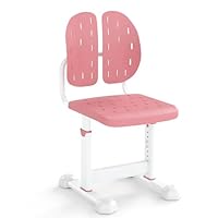 COSTWAY Kids Desk Chair, Height Adjustable Children Study Chair with Double Back Support, Breathable Seat, Student Computer Chair for 3-10 Years Old Boys Girls (Pink)