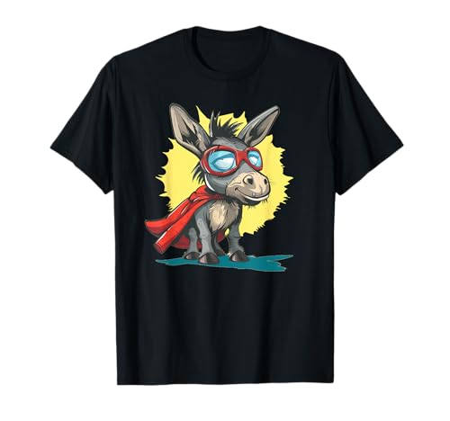 Cool Hero Donkey para los amantes de los animales y los burros Camiseta