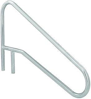 S.R. Smith DMS-102A 3-Bend Deck Mounted Braced Swimming Pool Handrail, Stainless Steel