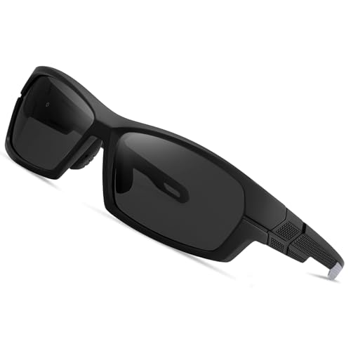 Lunettes de soleil polarisées enveloppantes rectangulaires pour le sport homme et femme