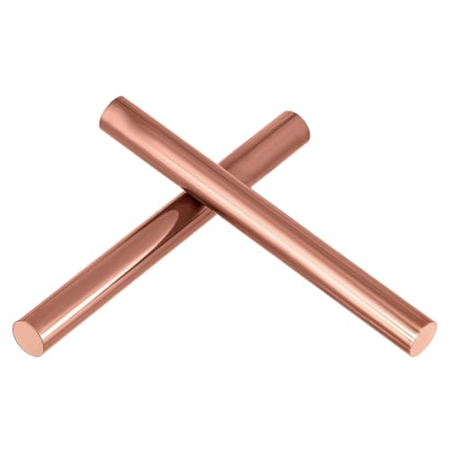PH PandaHall 2 Stück 99.98% Reines Kupfer Rundstäbe 10mm Massives Kupferstab Stäbchen Rohes unvergoldetes Handwerksstäbe für Schweißhandwerke Hobbys Skulptur Kunstprojekte Zubehör 10cm Länge