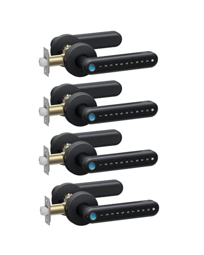 Image of eufy Security Smart Lock FamiLock C32 4-Pack, Fingerprint Keyless Door Lock with Handle,Interior Doors, Built-in Wi-Fi, App Control, Auto Lock, 4 AA Batteries, Alexa /Google,Rekey Not Supported