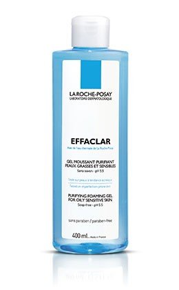 Cosmética femenina de la marca La roche posay, limpieza facial, Effaclar gel Moussant 400 mililitros