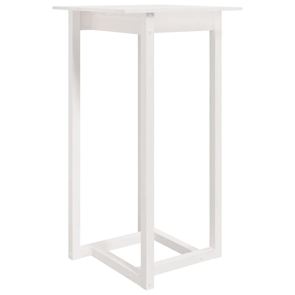 Set da bar in legno massello di pino bianco, 3 pezzi, tavolo alto