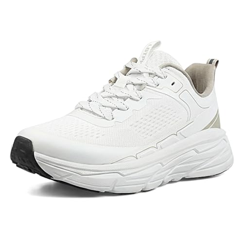 Image of Men's Slip on Walking Sneakers - Lightweight Running Shoes - Cushioned Comfort for Gym, Training, Tennis, Workout - Athletic Fashion - Black /Beige Size 6.5-13