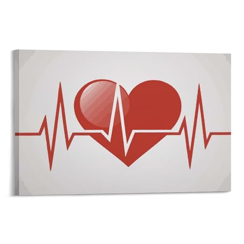 Tableau heart health tips en toile de qualite superieure 60x90 cm