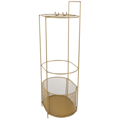 Porte-parapluie en métal doré Milisten petit format pour rangement intérieur chic