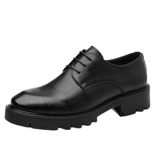 Men's Elevator Leather Dress Shoes Low Top Business Formal Oxfords Wedding Shoes All Season Height Increasing Shoes for Men(10)