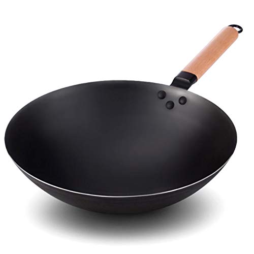 Wok tradicional de acero aleado con mango desmontable