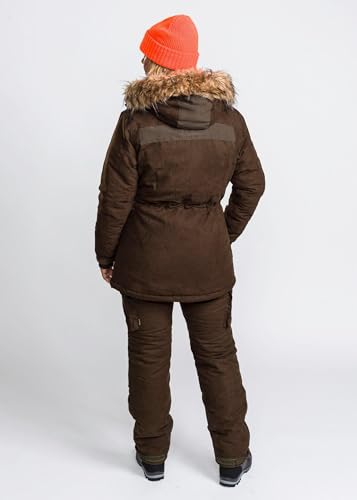 Pinewood Damen Smålandabisko 2.0 Damen Jagd Jacke - Jagdjacke Damen - wind- und wasserdicht - bequeme Passform mit abnehmbarer Kapuze und anderen praktischen Details