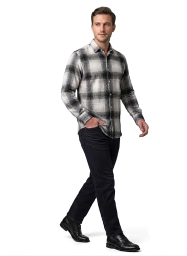 Image of DEEMOON Men's Cotton Blend Regular Fit Shirt | Full Sleeves Checkered Casual Button-Down Shirt for Men (Available in Plus Size)
