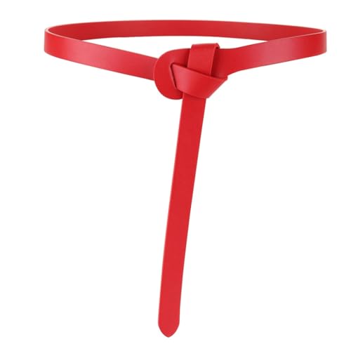 Thin Waistband Women's Decorative Cowhide Paired With A Suit Dress Waist Tied And Knotted Small Belt