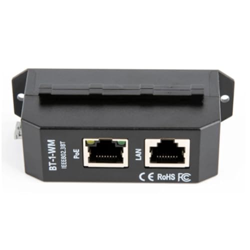 Akfldms Inyector PoE de 2,5 Gigabit de un Solo Puerto para Riel DIN, Negociación 802.3af/At/BT, hasta 90 W de Salida PoE++ para Cámara IP PTZ