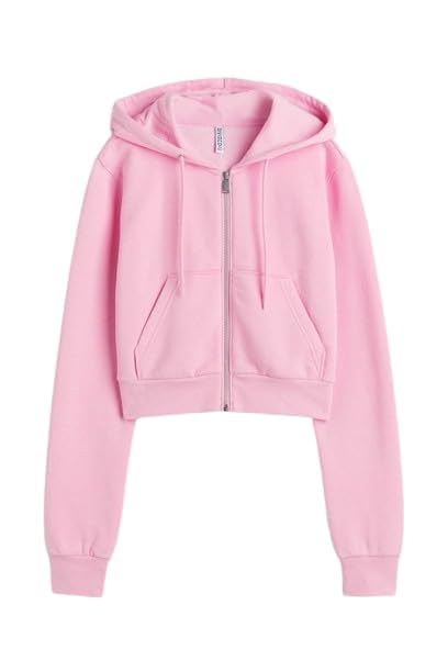 Image of Solid Long Hooded Neck Hoodie Zipper Crop Jacket for Women's