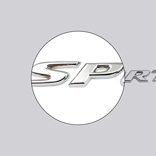 Image of 2 Pcs Sport Emblem Car Sport Badge 3D Metal Sticker Decal Car Side Baffle Trunk Self-Adhesive Logo Nameplate Badge Car Decoration Accessories (Silver)