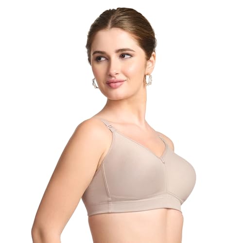 Image of TRYLO Riza T-FIT Women's Non-Padded,Non-Wired,Full Coverage,Seamless 100% Cotton Feel Fabric Bra Available in Multicolor