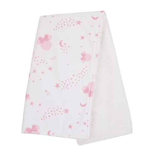 Image of Disney Minnie Mouse Twinkle Twinkle Minnie Pink and White Super Soft Baby Blanket