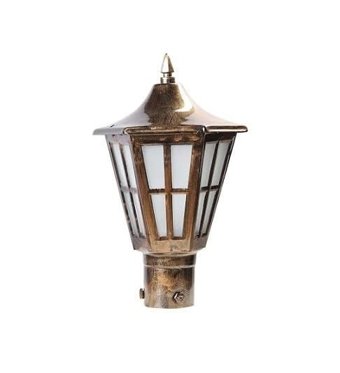 NIKETNUM Outdoor Gate Light in Antique Finish Pillar Lamp Frosted Glass Waterproof Post Light for Main Gate, Terrace, Boundary Without Bulb (Pack of 2 Pcs) 2