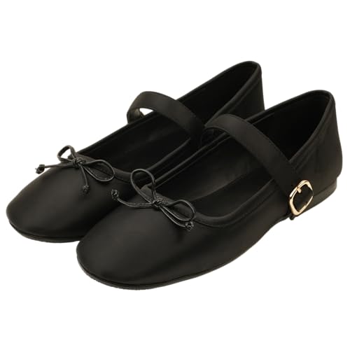 Image of Theater Dorothy Casual Ballet Flats for Women | Stylish Mary Jane Ballerina with Bow Detail | Lightweight Comfortable Footwear with Cushioned Insole
