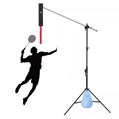 ZIMGOD Self Training Badminton Trainer Tool, Adjustable Badminton Training Equipment, Badminton Swing Practice Device, Floor Stand Badminton Exercise Aid(1 Player)