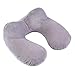 Generic U-förmiges Reisekissen Für Flugzeug Aufblasbares Nackenkissen Reisezubehör Bequeme Kissen Zum Schlafen (Color : Gray)