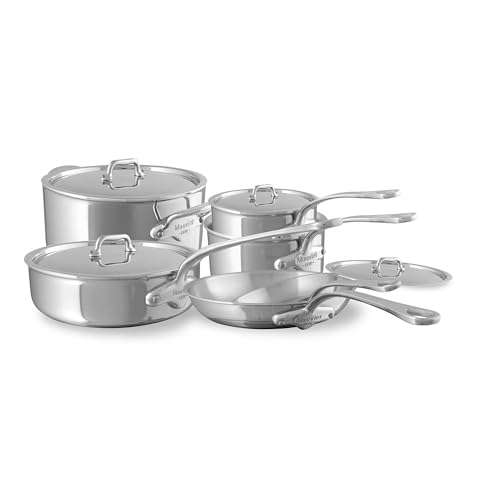 Comparison: Best Mauviel Saucepan Set 5 Mauviel M'Urban 4 Tri-Ply Polished Stainless Steel 10-Piece Cookware Set With Cast Stainless Steel Handles, Made In France