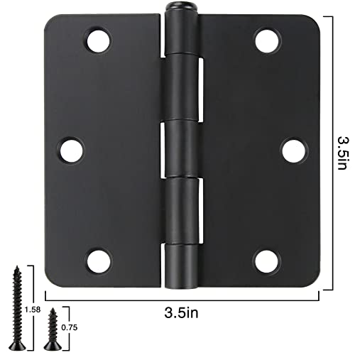Charnière de porte noir mat JIW à angles arrondis pour fermeture silencieuse