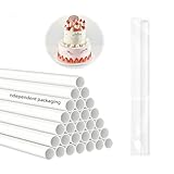 DaTpuik 15PCS 9.5 Inch White Plastic Dowel Rods for Tiered Cake Construction and Stacking - 0.4 Inch Diameter Round Supporting Straws, Individually Wrapped