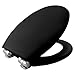 Produktbild BEMIS New York WC-Sitz Formholz Schwarz mit Ultra-Fix und Absenkautomatik | Toilettendeckel, der sich nicht löst und auf die meisten Toiletten passt | Ultra-Fix | Verstellbare Chrom Scharniere