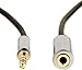Amazon Basics 3.5mm Auxiliary Male to Female Jack Audio Extension Cable, Adapter for Headphone or Smartphone, 12 Foot, Black, AZ35MF02