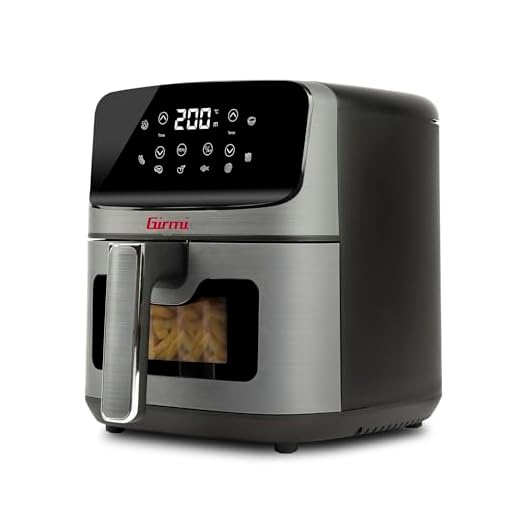 Friggitrice Ad Aria Girmi FG27 Friggitrice ad Aria 4,2 Litri, 1400 W, 4.2 Litri, Display digitale, 8 programmi, Timer, 80-200° C, BPA/PFOA Safe, Ricettario incluso