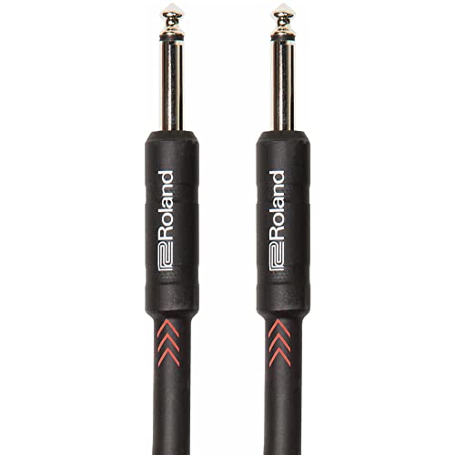 Roland 15-Foot Instrument Cable, Straight-Straight, Black Series - 2 Pack Bundle With Picks #TOP1