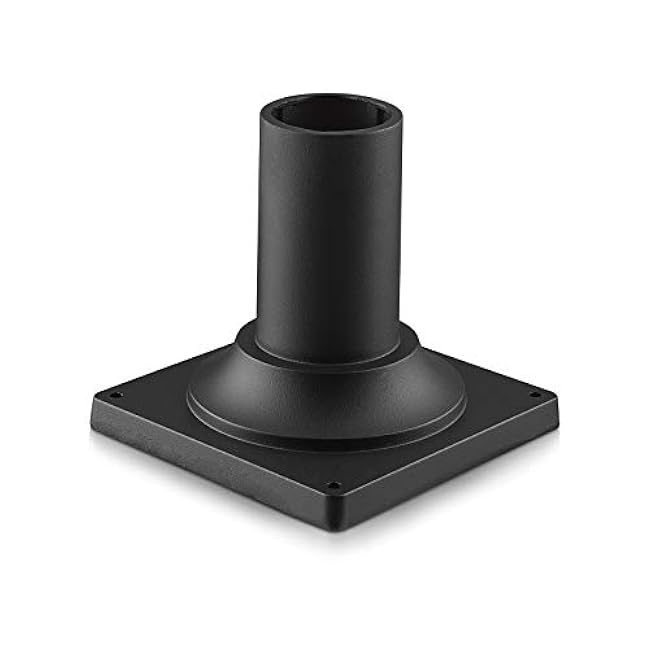 Heavy Duty Post Light Adapter, HWH Cast Aluminum Pier Mount Base 3'', Sand Black, 5HW38PA BK