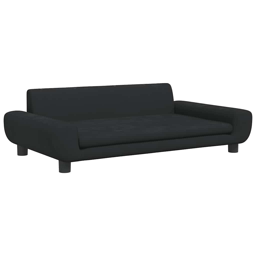 vidaXL Hundebett, Hundekissen mit weicher Polsterung, Hundesofa Hundecouch für kleine Hunde Haustiere, Haustierbett Katzenbett, Schwarz Samt