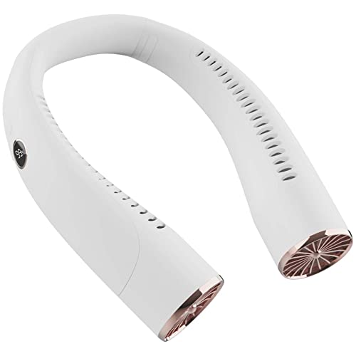 KENSUKA NF3 Tragbarer Nackenlüfter, Lüfter mit Digitalanzeige, 4000-mAh-Akku, 3 Kühlgeschwindigkeiten, Persönlicher Kühllüfter, USB-betriebener Nackenlüfter. (Weiß) Cover
