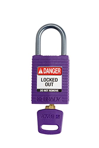 Image of Brady CPT-PRP-25AL-KD6PK SafeKey Padlock, Purple, 2.6 in H x 1.25 in W x 0.75 in D