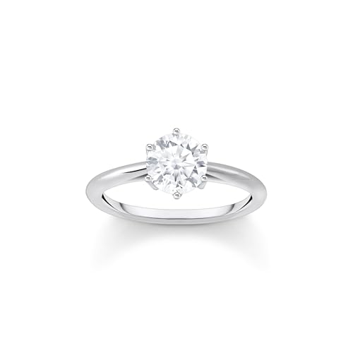 Bague en argent sterling 925 Thomas Sabo avec oxyde de zirconium, cadeau idéal femme