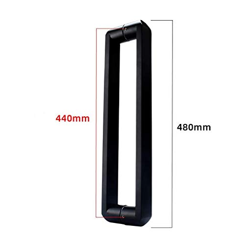 Poignée push-pull pour porte en verre de douche noire long 480mm - 4