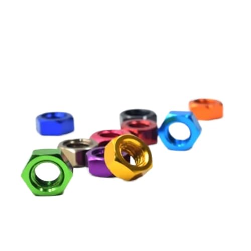 KIZUNA Tools 10��/���b�g DIN934 M3 M4 M5 M6 M8 �z�Ɏ_������ �J���t���A���~�Z�p�i�b�g RC���f���p(Light Blue,M3 10pcs)