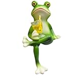 Gettimore Mini-Frosch-Pflanzgefäß, Kunstharz, Gartendekoration, Statue mit Topf, lustige Outdoor-Terrassendekoration für Pflanzenliebhaber und Frosch-Enthusiasten