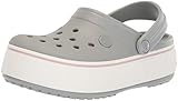 Crocs Men's and Women's Crocband Clog | Platform Shoes, Light Grey/Rose, 7