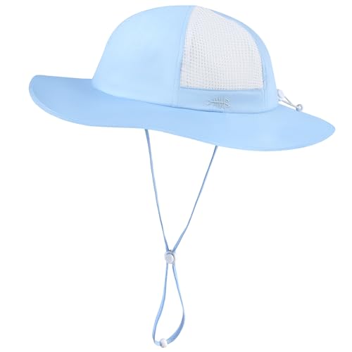 Image of BASSDASH Kids UPF 50+ Wide Brim Sun Hat for Summer Beach Outdoor