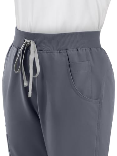 Image of Scrub Pants for Women - Straight Leg Medical Scrub Pants with 6 Pockets - Drawstring Soft Stretch Women Scrub Pant