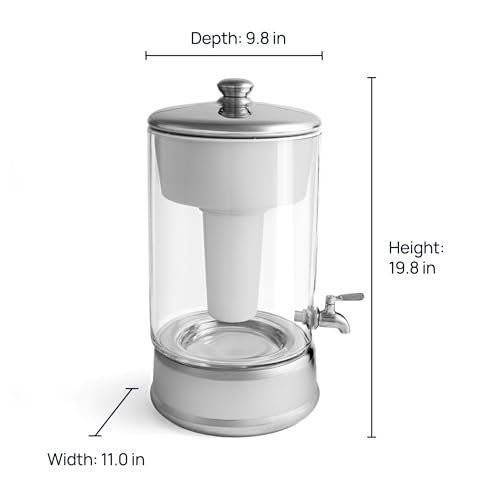 Culligan with ZeroWater Technology 40-Cup Glass Water Filter Dispenser – Includes 5-Stage Advanced Water Filter, Certified to Reduce Lead, Total PFAS (Forever Chemicals), Fluoride, and Chlorine