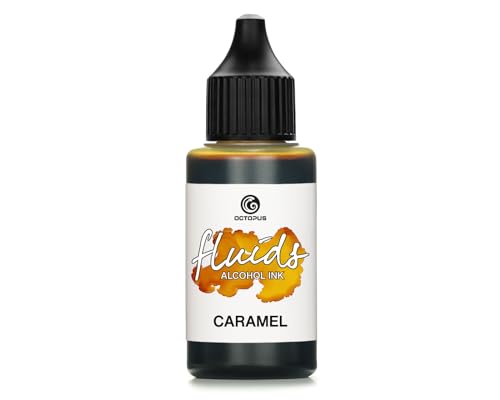 30ml Fluids Alcohol Ink CARAMEL, Alkoholtinte für Fluid Art und Resin, braun