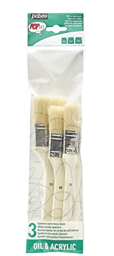 Pebeo 950450 White Bristle Spalter Brushes, 3-Pack #TOP1