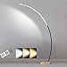 Produktbild Moderne Bogenleuchte Stehlampe mit Fernbedienung, Bogenlampe LED Dimmbar, Stehleuchte mit Holzfuß für Wohnzimmer Büro, Energieeffizienten 18 W, Höhe 170 cm, Schwarz