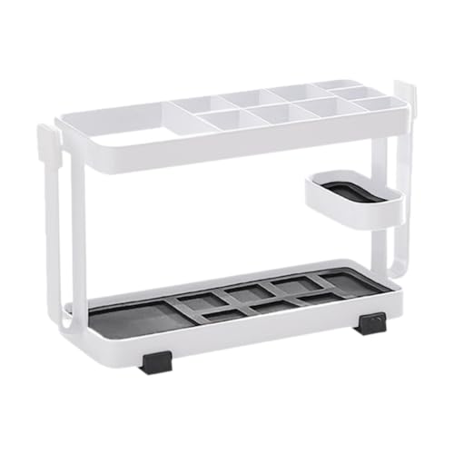 KESOTO Servitore di stoccaggio Organizzatore di stoccaggio Scaffale 10 slot Organizzatore del supporto per spazzolino multiuso per vanità per trucco, Bianco